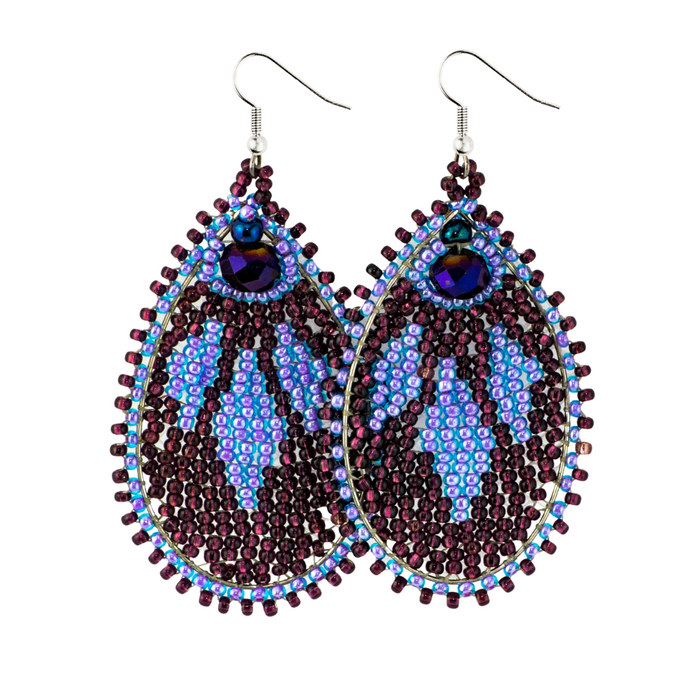 Raindrop Seed Bead Earrings - Guatemala