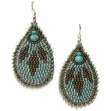 Raindrop Seed Bead Earrings - Guatemala