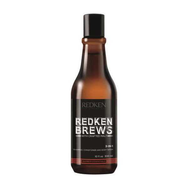 Redken Brews 3 In 1 Shampoo, Conditioner, Body Wash 300ml