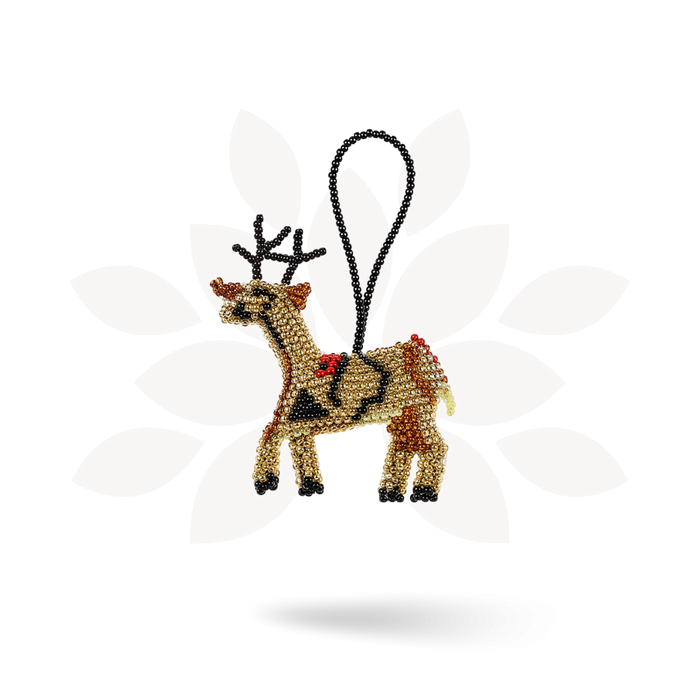 Reindeer Seed Bead Ornament - Guatemala