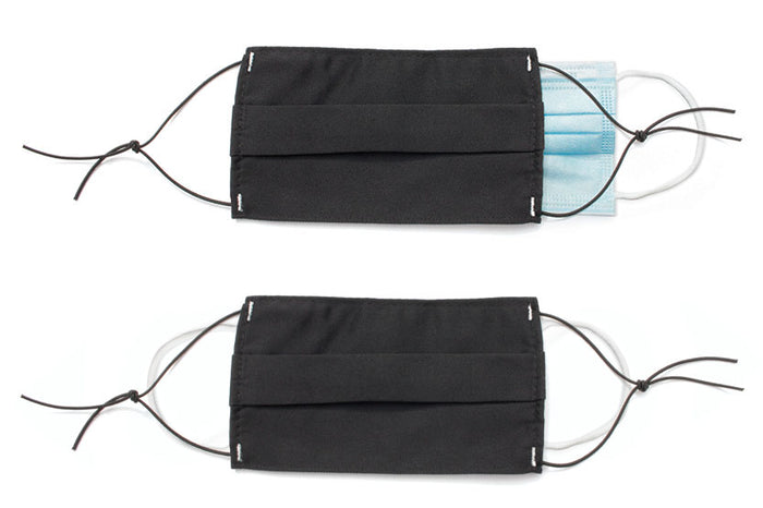 Filter or disposable mask can be inserted in sleeve for extra protection