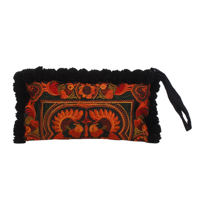 Rocio Multi-Color Pom Pom Wristlet Bag - Thailand