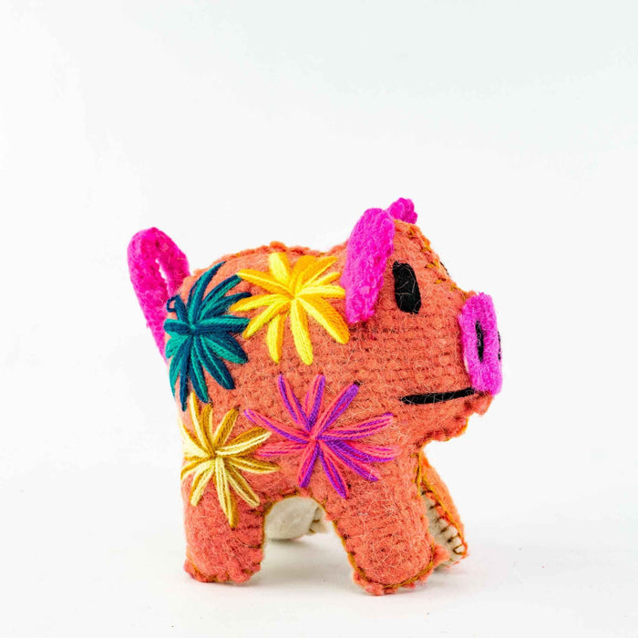 Rosie the Pig: Repurposed Wool Boho Decor - Mexico