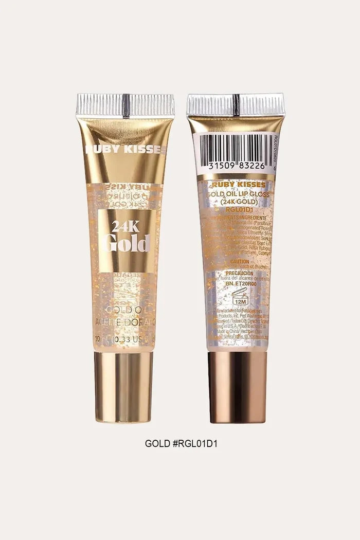 RUBY KISSES 24K GOLD LIP GLOSS RED BEAUTY