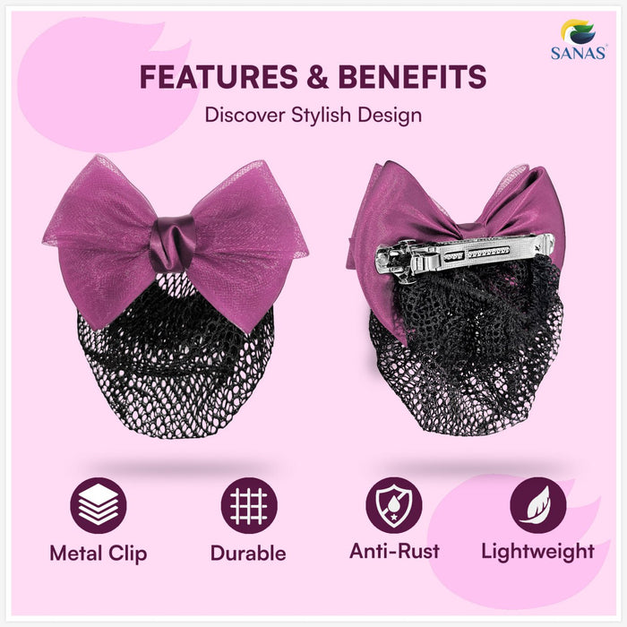Sanas juda bun net hair clip for women hair accessories