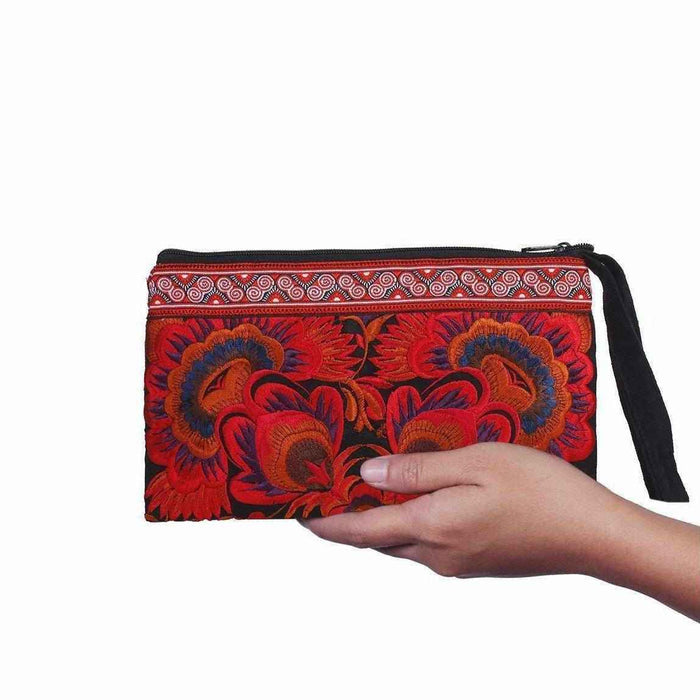 Sarita Hmong Embroidered Wristlet - Thailand