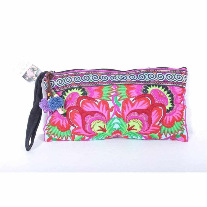 Sarita Hmong Embroidered Wristlet - Thailand