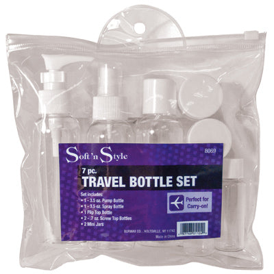SCALPMASTER  7 PC. TRAVEL BOTTLE SET # 8069 - Palms Fashion Inc.