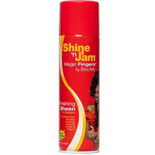 Shine 'n Jam Magic Fingers Finishing Sheen for Braiders 11.5oz by Ampro