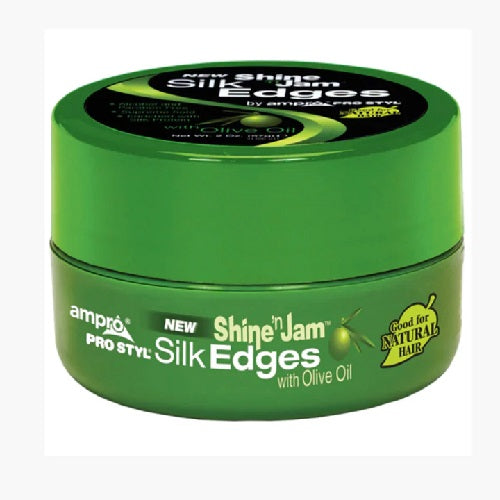 Shine 'n Jam Silk Edges Gel with Olive Oil - Extra Hold by Ampro