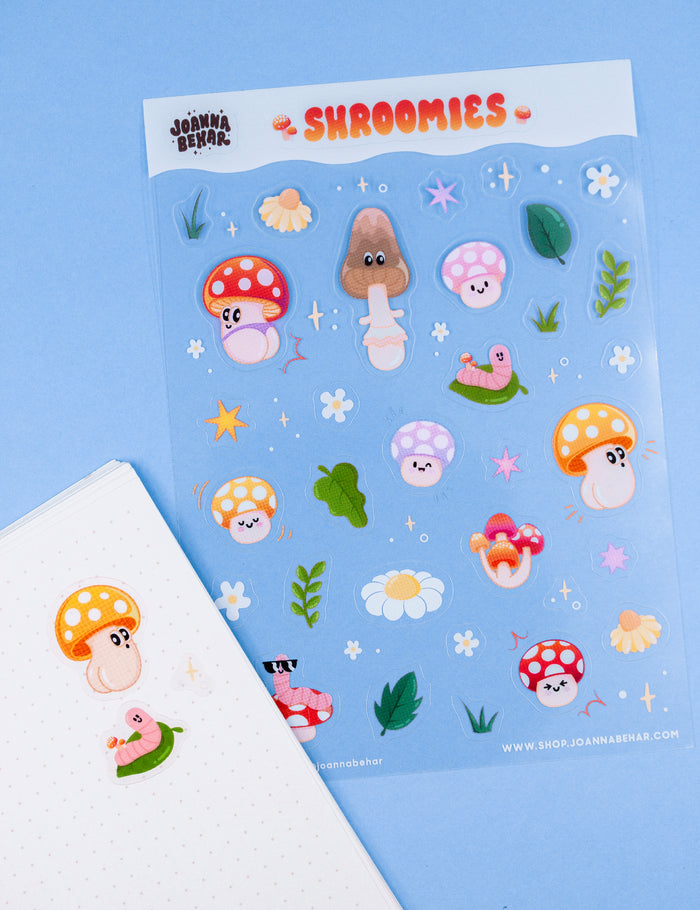 Shroomies clear Sticker sheet