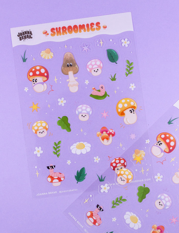 Shroomies clear Sticker sheet
