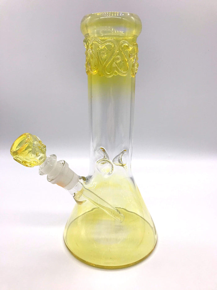 Smoke Station Water Pipe Silver Fumed Beaker with Ice Catch