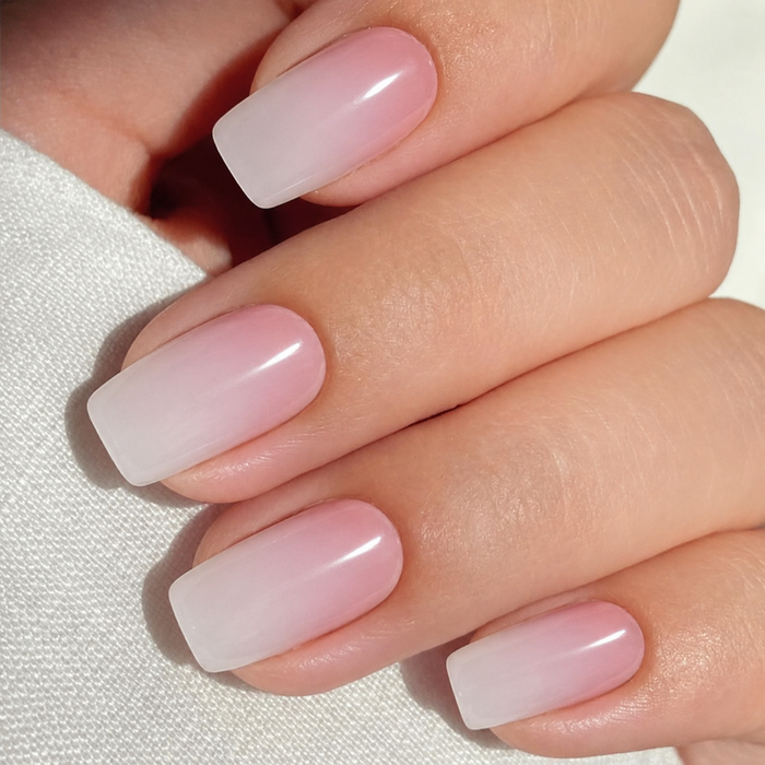 Skinny Dip Gel Nail Strips Detail - Soft Pink Gradient Semicured Nail Stickers