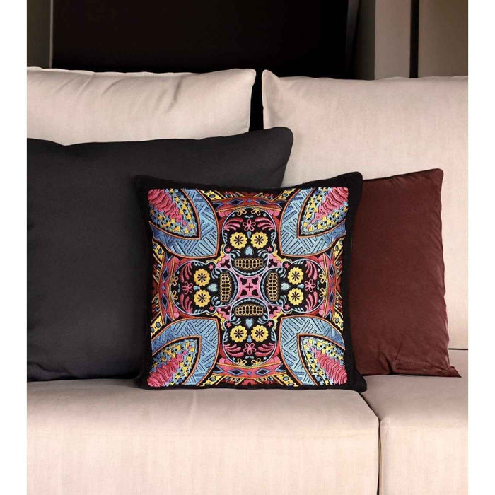 Skull Embroidered Dia de los Muertos Pillow Cover - Thailand