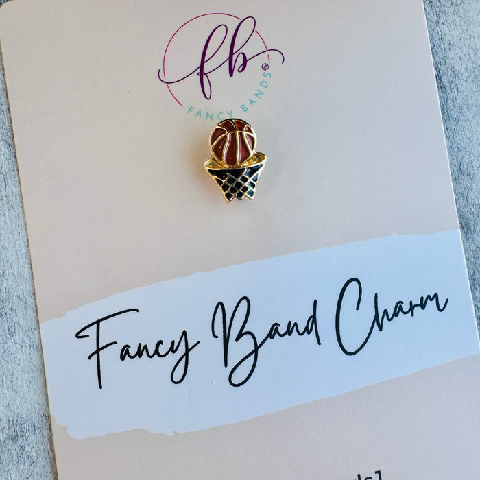 Slam Dunk Sparkle Basketball Band Charm 1pc.
