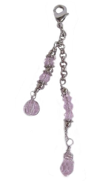 Small silver 2-strand hair charm with black beads for ponytails and festival hairstyles