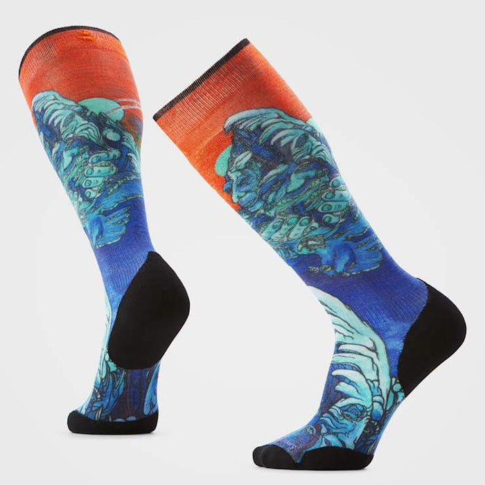 Smartwool Ski Targeted Cushion Winter Haze Print Over The Calf Socks Apparel Smartwool Deep Navy-092 Small