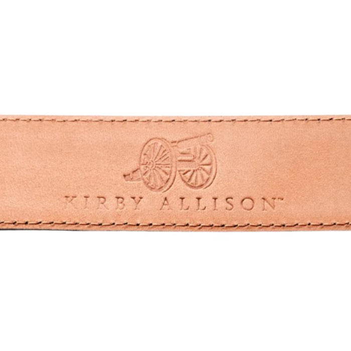 Handcrafted in Italy, KirbyAllison.com Sovereign Grade Black Calfskin Dress Belt - tan, made with Italian calfskin.