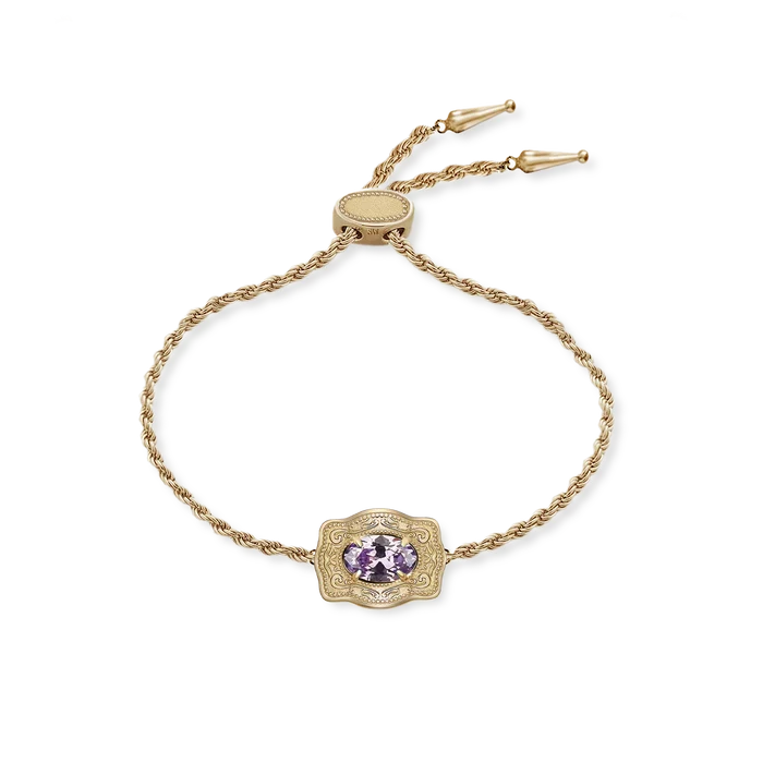 SpurWest Ultra Mini Belt Buckle Bracelet - Gold - February