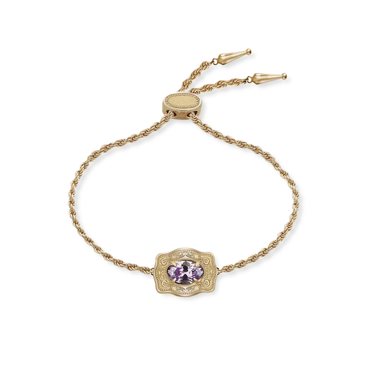SpurWest Ultra Mini Belt Buckle Bracelet - Gold - February
