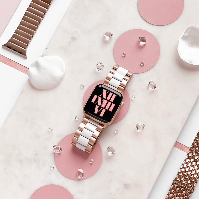 white-and-rose-gold-stainless-steel-apple-watch-strap