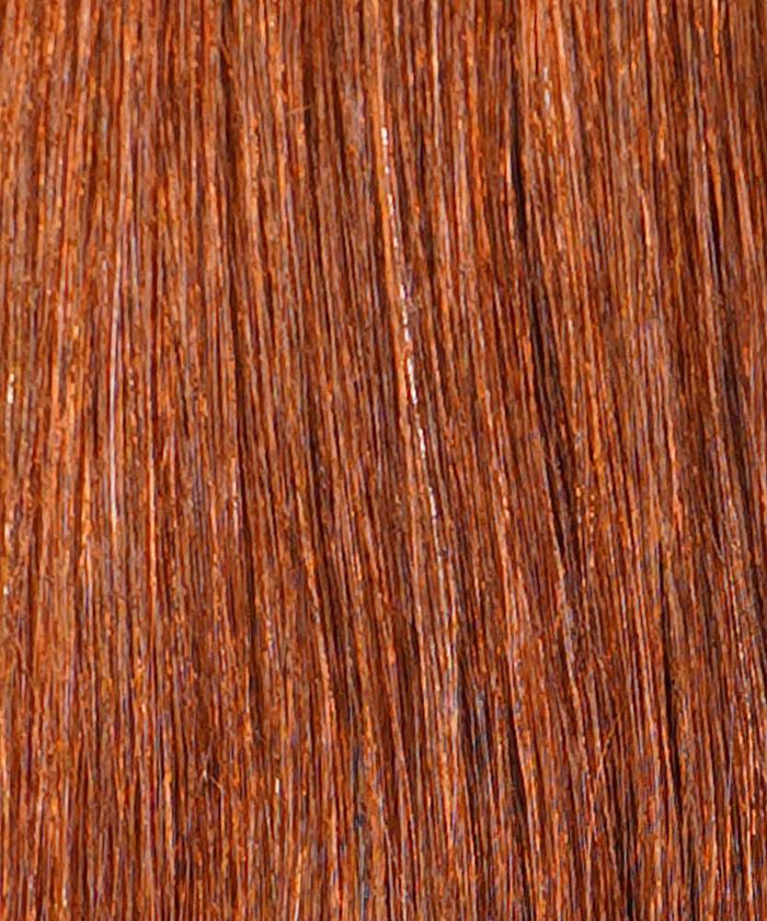 Close-up of straight, honey blonde  hair strands with natural shine and texture—perfect for matching hand-tied weft rows.#color_dark-auburn-(33)
