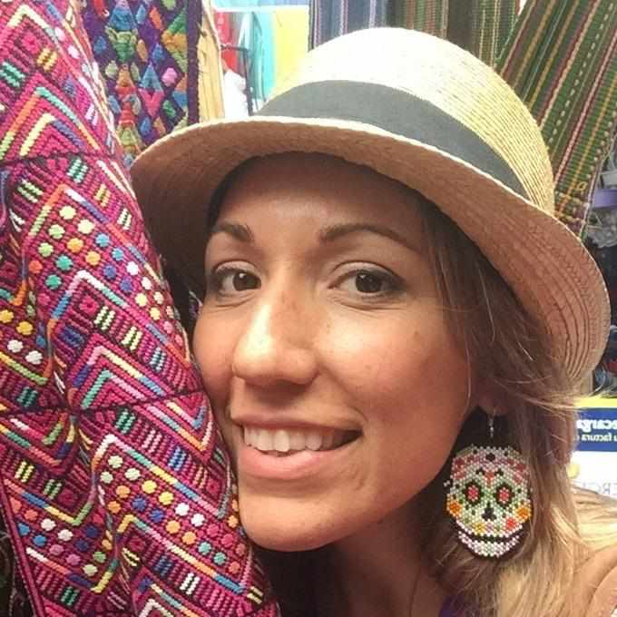 Sugar Skull Seed Bead Earrings - Guatemala