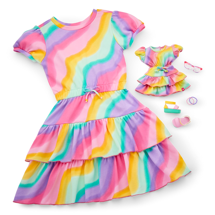 Summer's™ Rainbow Swirl Dress for Girls & 18-inch Dolls + Summer Doll (Girl of the Year™ 2025)
