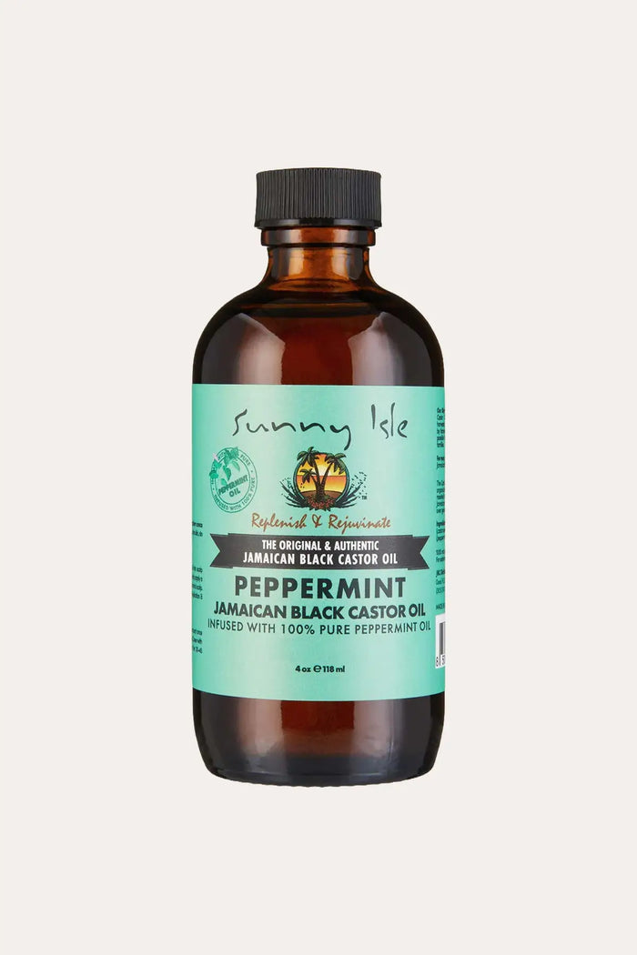 SUNNY ISLE PEPPERMINT JAMAICAN BLACK CASTOR OIL 4oz SUNNY ISLE