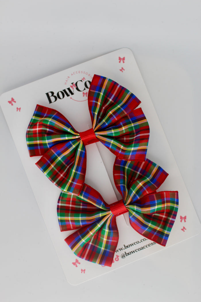 Tartan Twist Bow Set - Classic Tartan - Clip