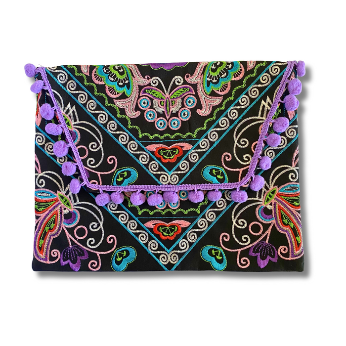 Tassel Embrodiered Handmade Clutch - Thailand