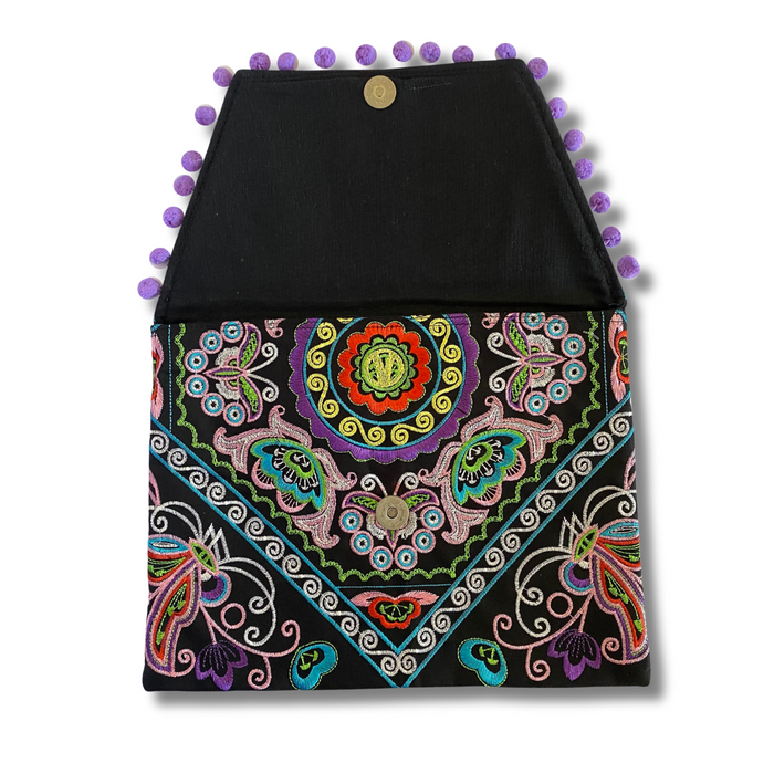 Tassel Embrodiered Handmade Clutch - Thailand