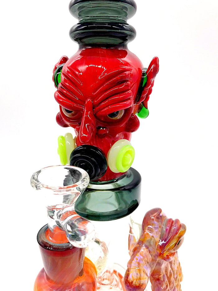 Smoke Station Water Pipe Tattoo Glass Heady American Devil with Perc