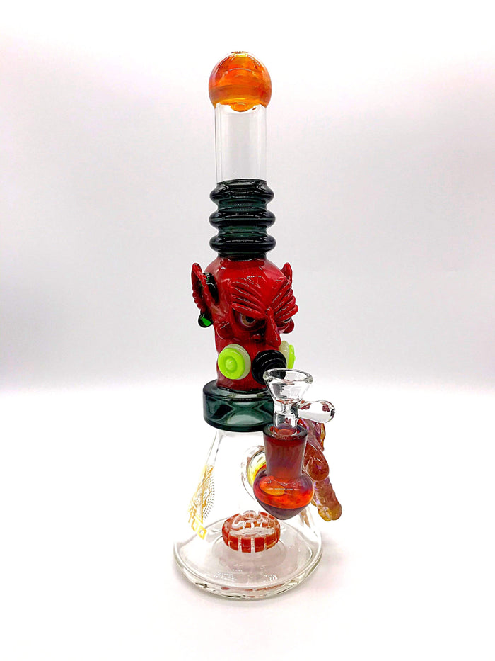 Smoke Station Water Pipe Tattoo Glass Heady American Devil with Perc