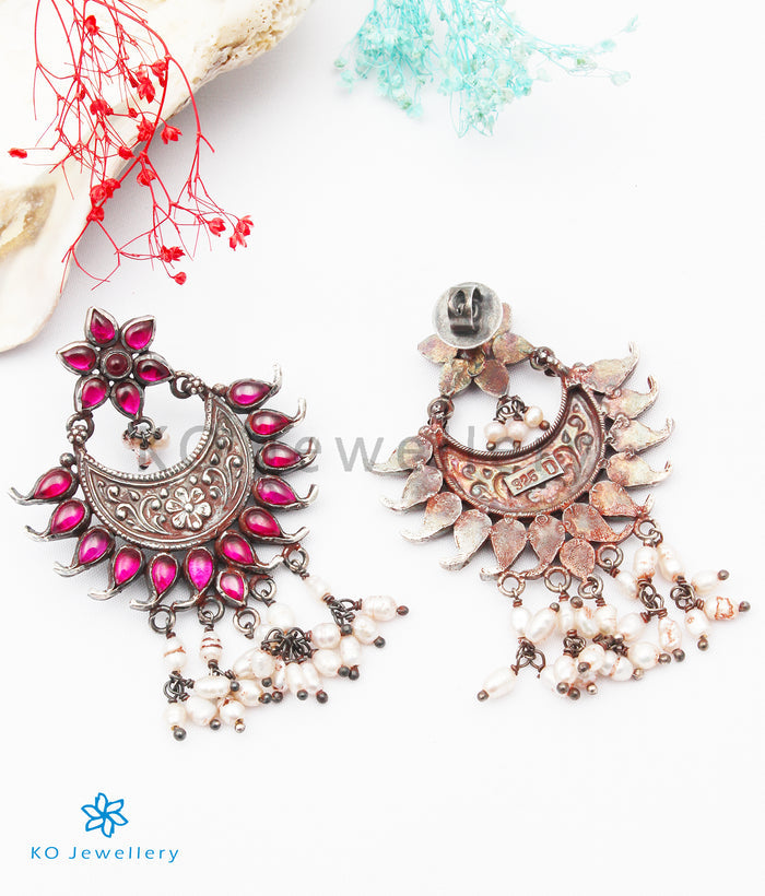 The Ajeya Silver Kempu Earrings