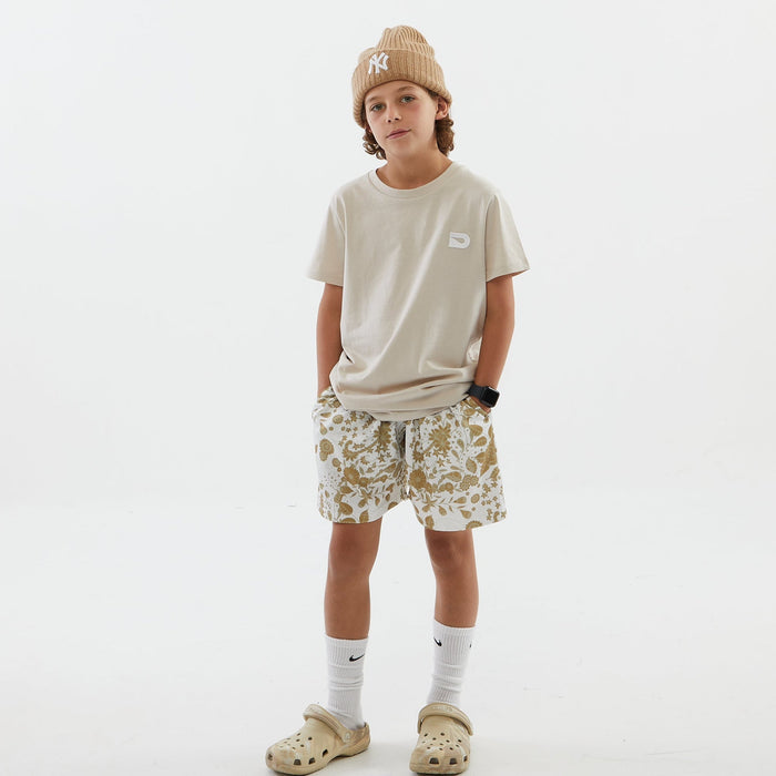 The Drip Shop Kids' Golden Leaves Shorts Apparel The Drip Shop White Youth Small