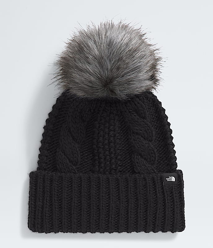 The North Face Kids' Oh Mega Fur Pom Beanie Accessories North Face TNF Black-JK3