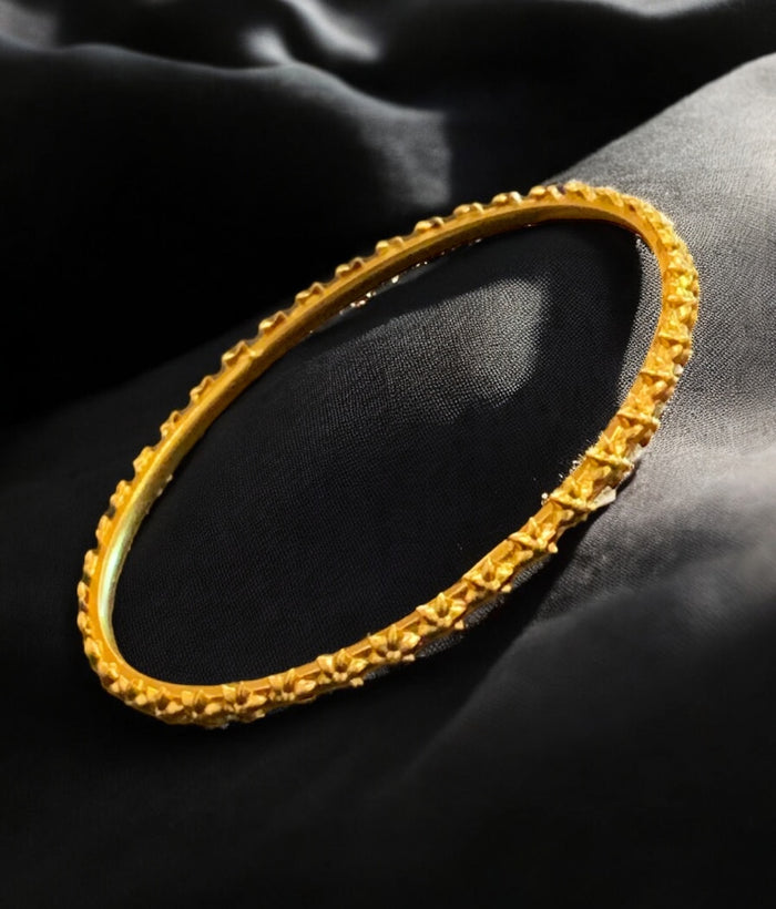 The Ojus Silver Floral Bangle- Single (Size /2.2/2.4/2.6/2.8)