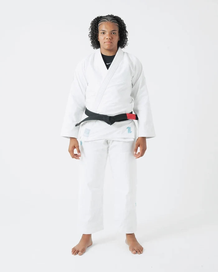 The ONE Womens Jiu Jitsu Gi - White/Sky Blue - FREE White Belt - 2023 Version from Kingz