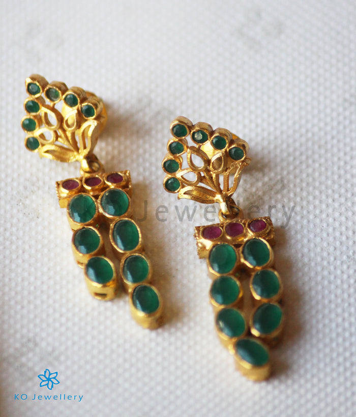 The Sraj Silver Kempu Necklace(Green)
