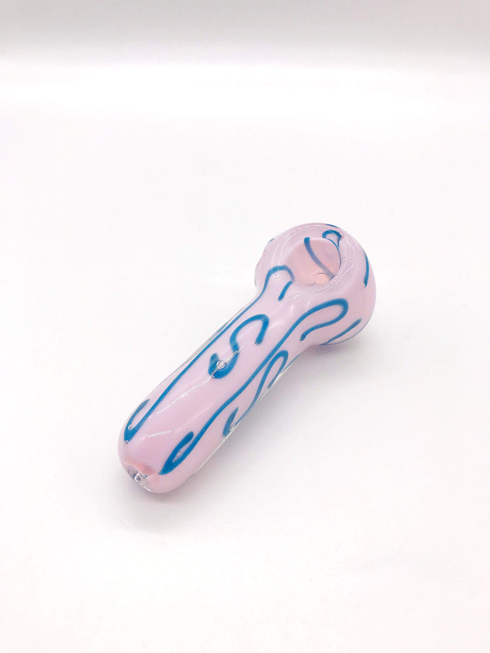 Smoke Station Hand Pipe Thick American Spoon With Blue Patterns
