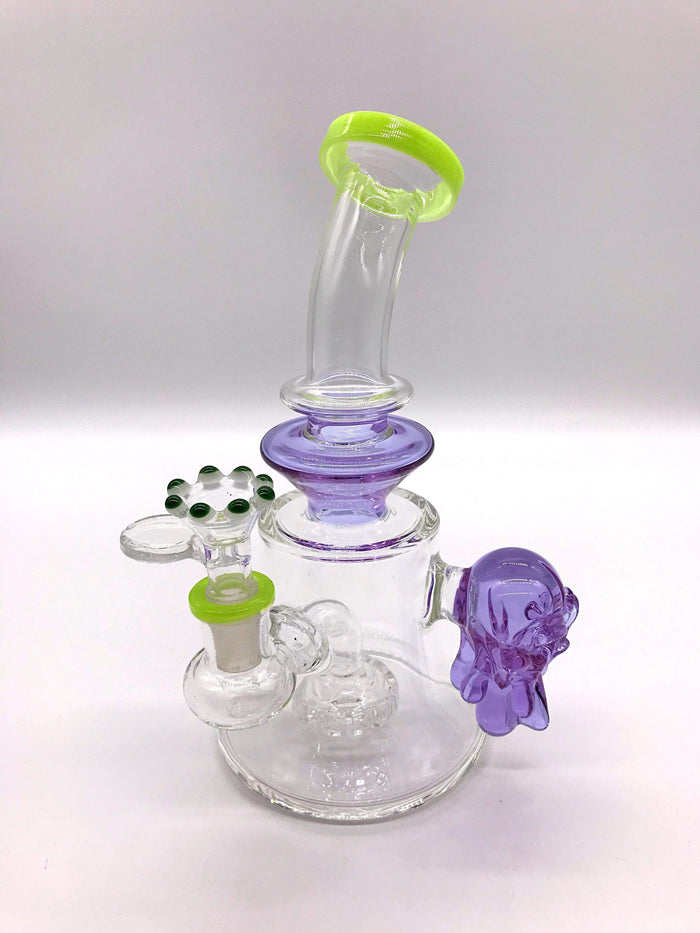 Smoke Station Water Pipe Purple Thick Banger Hanger Skull Rig