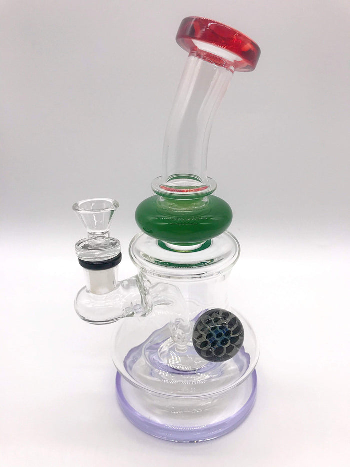 Smoke Station Water Pipe Purple Thick Banger Hanger with Heady Bauble