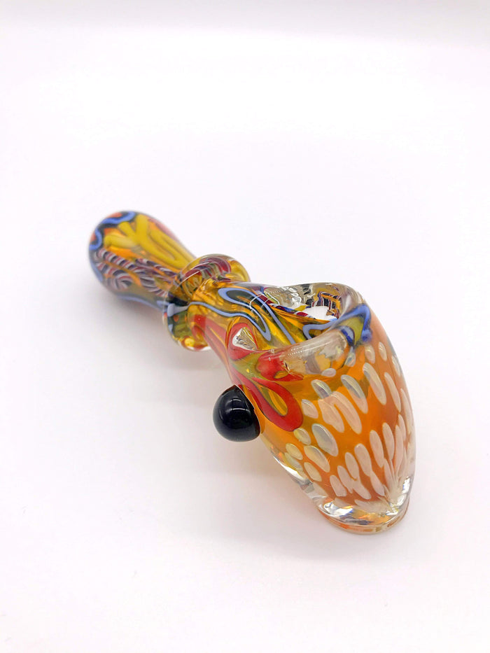 Smoke Station Hand Pipe Colorful Thick Colorful Spoon with Linework Hand Pipe