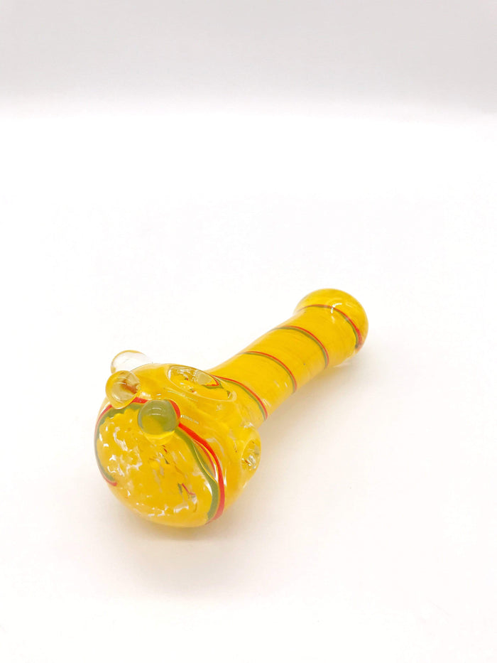 Thick Green Spoon with Lines Hand Pipe