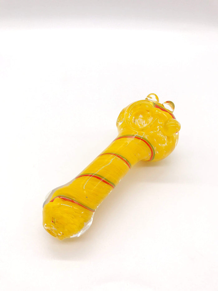 Thick Green Spoon with Lines Hand Pipe