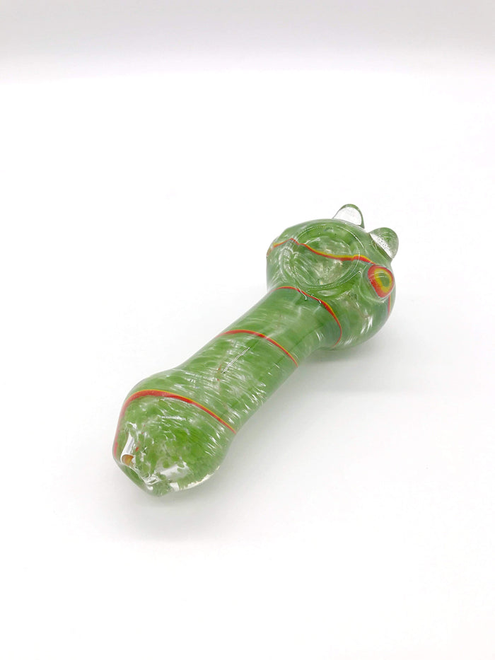 Thick Green Spoon with Lines Hand Pipe