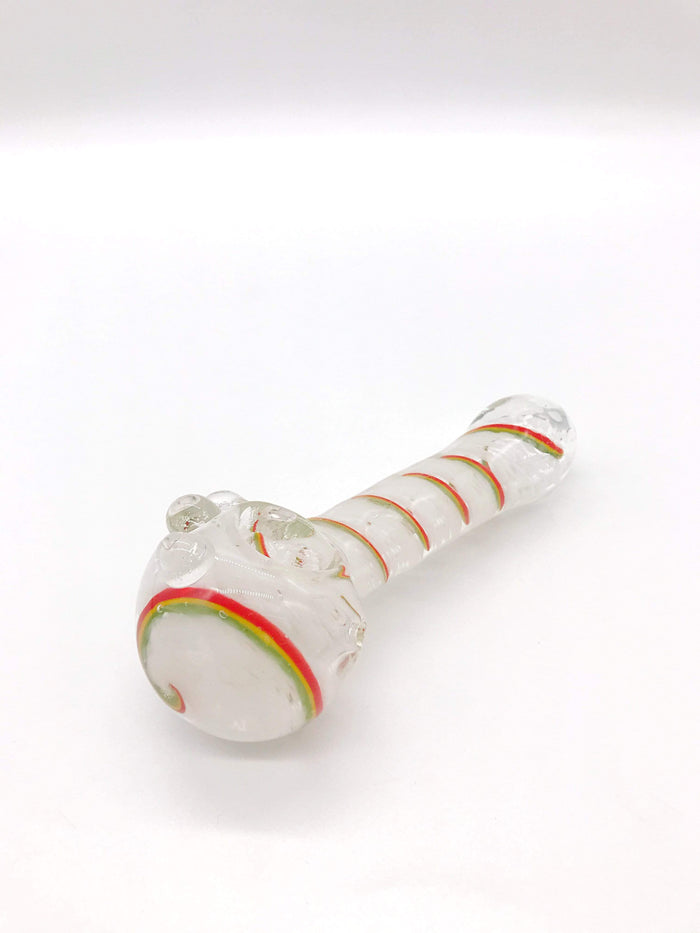 Thick Green Spoon with Lines Hand Pipe