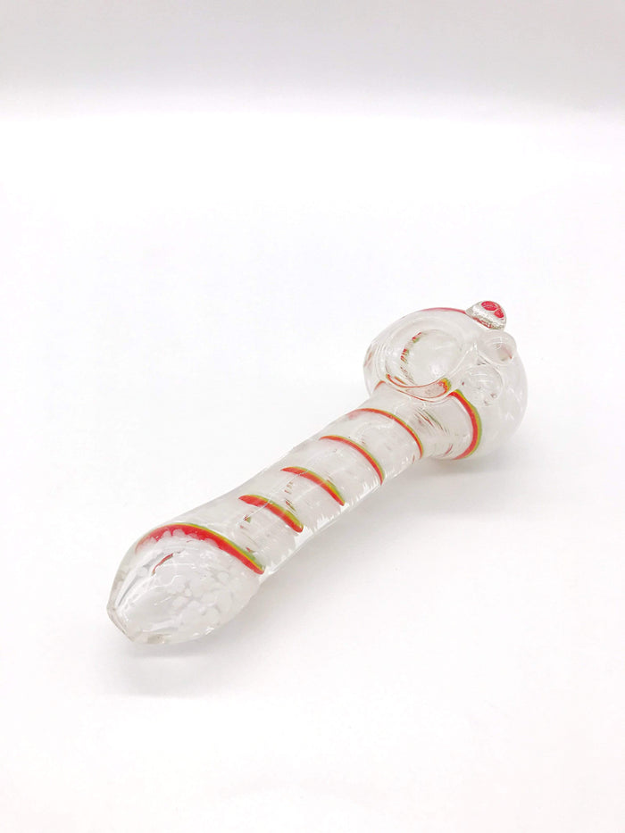 Thick Green Spoon with Lines Hand Pipe